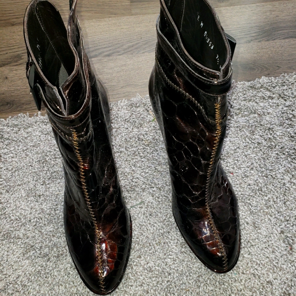Croc embossed Stuart Weitzman ankle boots